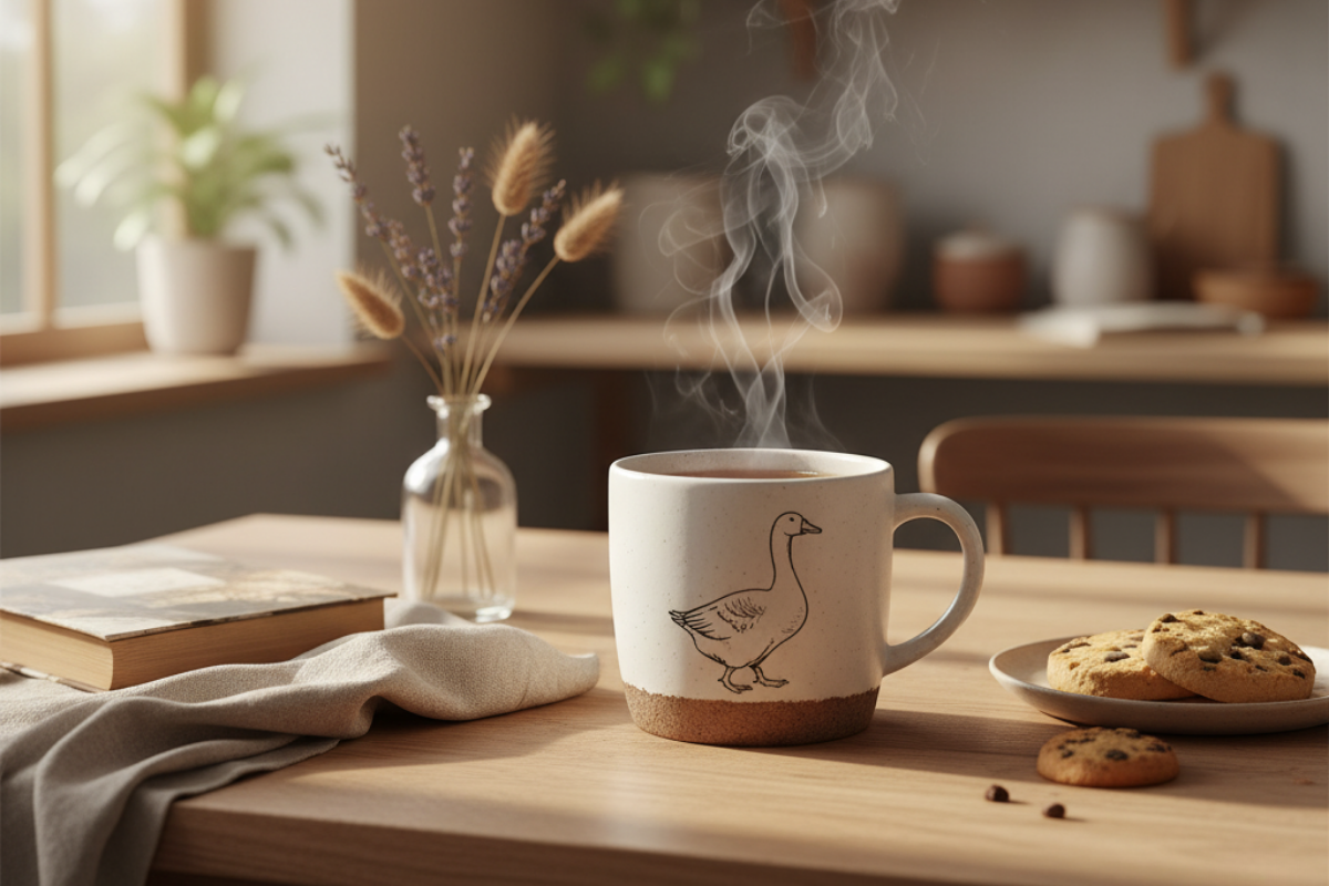 Keramická konvice s čajem a citronem